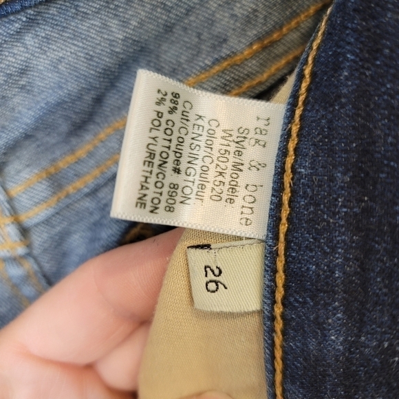 Rag & Bone WOODFORD DARK WASH SKINNY JEANS, SZ 26 - Picture 7 of 7